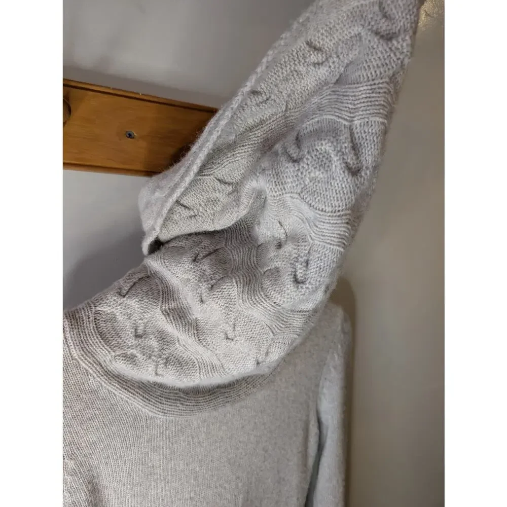 Banana Republic Italian Yarn Cowl Neck Sweater Women's M Grey Cashmere Merino - Picture 8 of 8